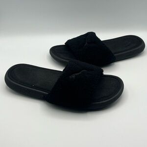 Puma Fury Black Sherpa Slides Sandals -‎ KIDS YOUTH Size 6